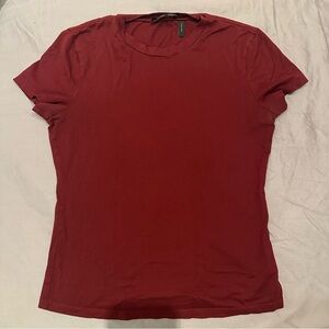 Theory Maroon Burgundy Short Sleeve Pima Cotton Size P 0 XS TEE t-shirt